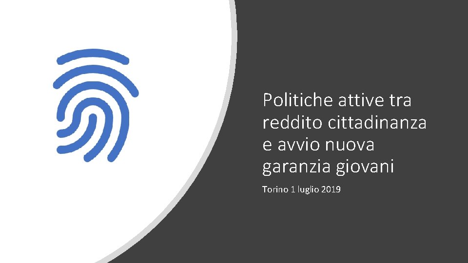 Politiche attive tra reddito cittadinanza e avvio nuova garanzia giovani Torino 1 luglio 2019