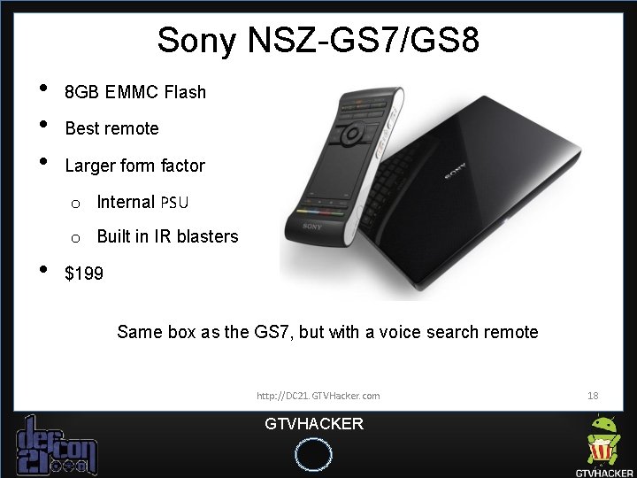Sony NSZ-GS 7/GS 8 • • • 8 GB EMMC Flash Best remote Larger Sony NSZ-GS 7/GS 8 • • • 8 GB EMMC Flash Best remote Larger