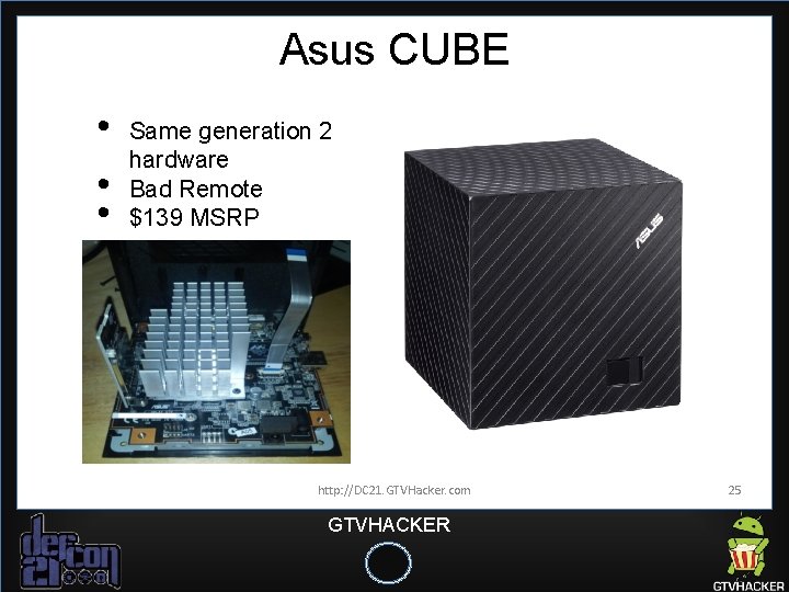 Asus CUBE • • • Same generation 2 hardware Bad Remote $139 MSRP http: Asus CUBE • • • Same generation 2 hardware Bad Remote $139 MSRP http: