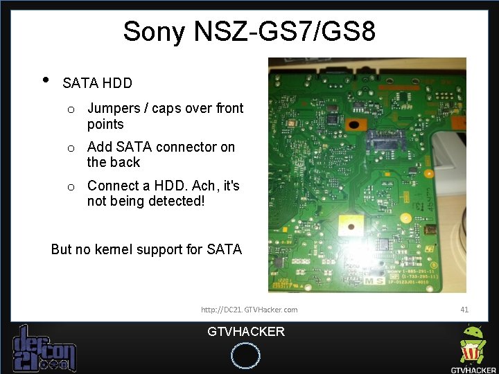 Sony NSZ-GS 7/GS 8 • SATA HDD o Jumpers / caps over front points Sony NSZ-GS 7/GS 8 • SATA HDD o Jumpers / caps over front points