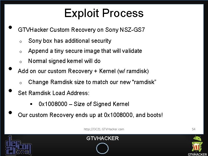 Exploit Process • • GTVHacker Custom Recovery on Sony NSZ-GS 7 o Sony box Exploit Process • • GTVHacker Custom Recovery on Sony NSZ-GS 7 o Sony box