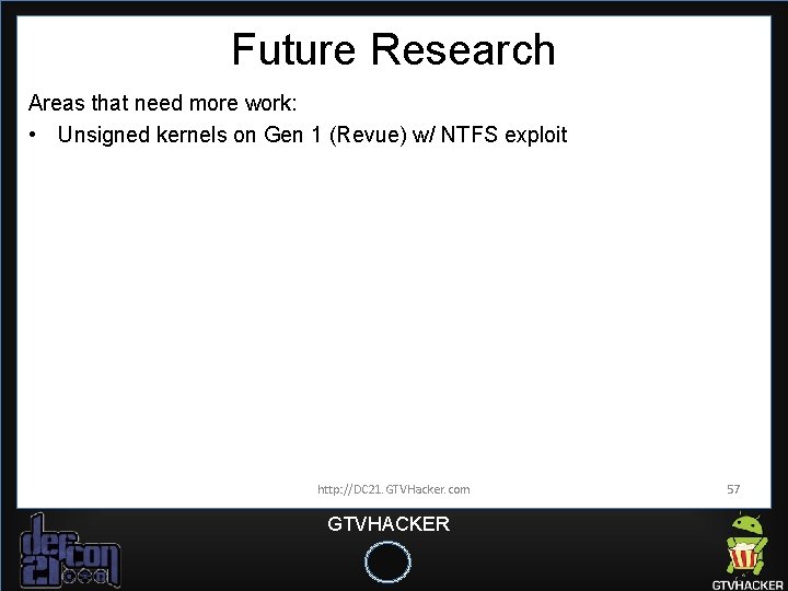Future Research Areas that need more work: • Unsigned kernels on Gen 1 (Revue) Future Research Areas that need more work: • Unsigned kernels on Gen 1 (Revue)