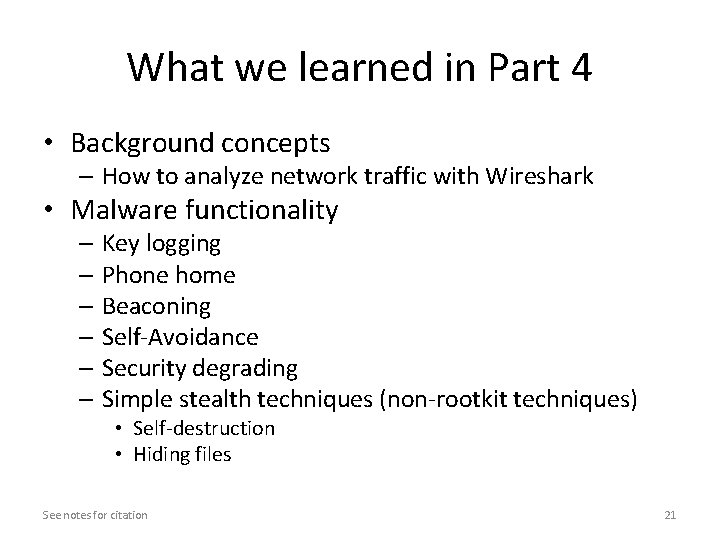 What we learned in Part 4 • Background concepts – How to analyze network What we learned in Part 4 • Background concepts – How to analyze network