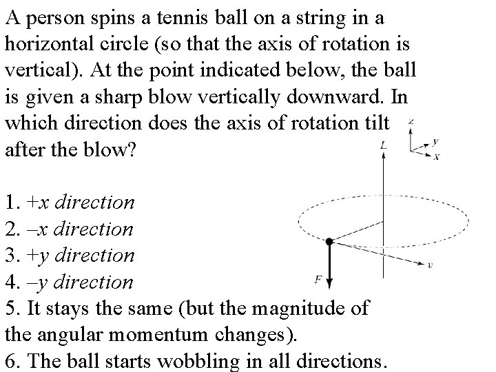 A person spins a tennis ball on a string in a horizontal circle (so