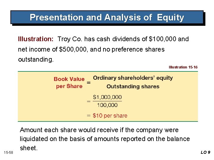 Presentation and Analysis of Equity Illustration: Troy Co. has cash dividends of $100, 000 Presentation and Analysis of Equity Illustration: Troy Co. has cash dividends of $100, 000