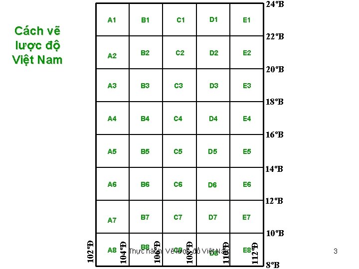 24ºB A 1 Cách vẽ lược độ Việt Nam C 1 B 1 D