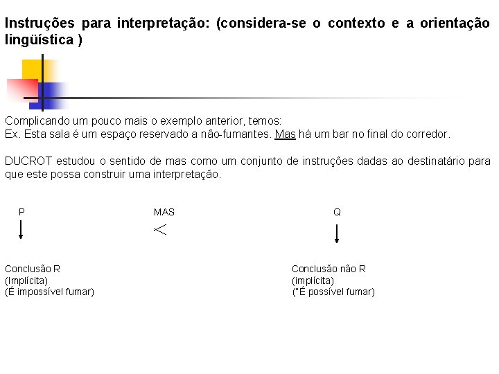  Instruções para interpretação: (considera-se o contexto e a orientação lingüística ) Complicando um