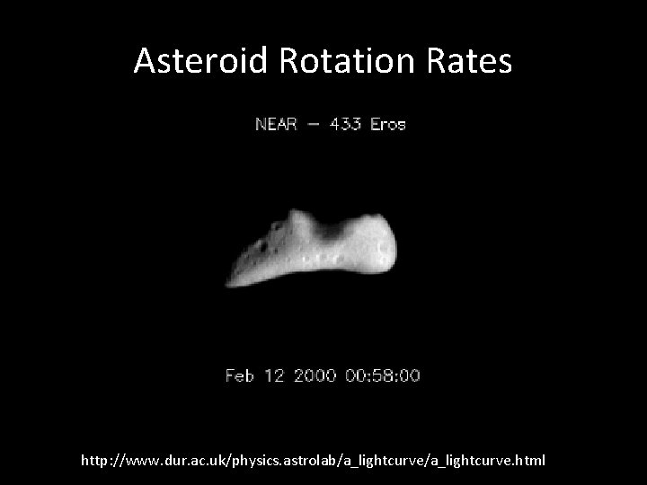 Asteroid Rotation Rates http: //www. dur. ac. uk/physics. astrolab/a_lightcurve. html 