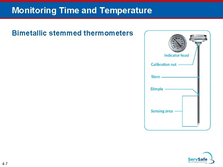 Monitoring Time and Temperature Bimetallic stemmed thermometers 4 -7 