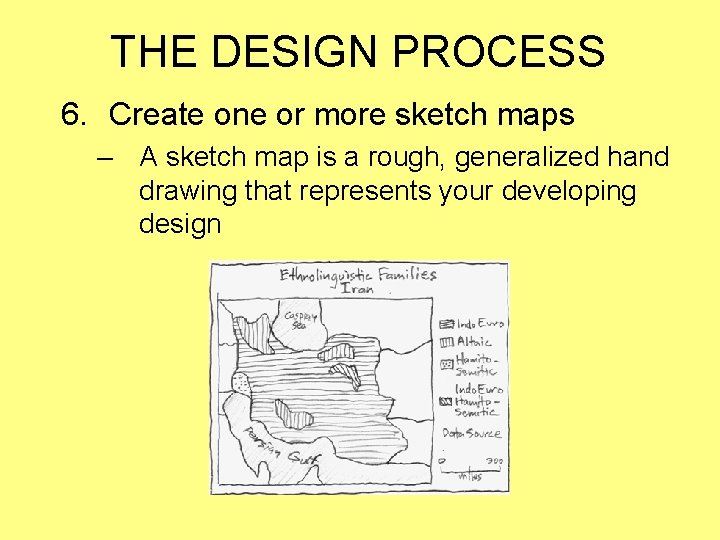 THE DESIGN PROCESS 6. Create one or more sketch maps – A sketch map