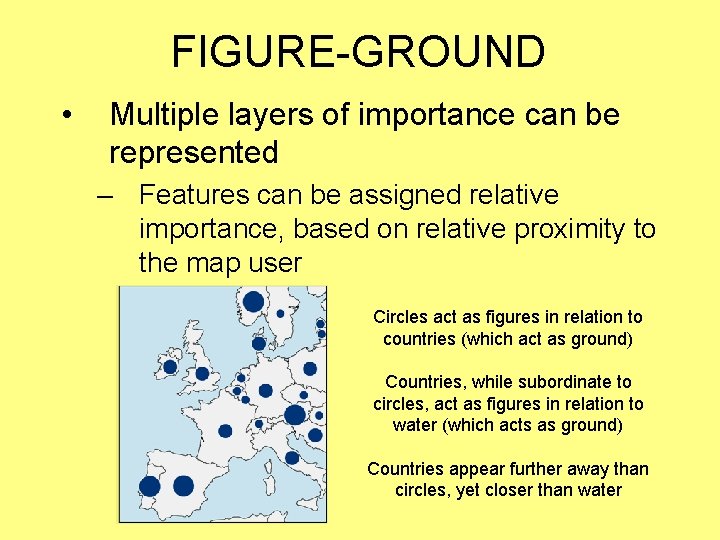 FIGURE-GROUND • Multiple layers of importance can be represented – Features can be assigned