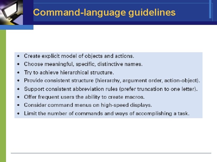 Command-language guidelines 