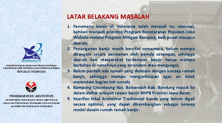 LATAR BELAKANG MASALAH PENELITIAN DASAR UNGGULAN PERGURUAN TINGGI KEMENTRIAN RISET, TEKNOLOGI DAN PENDIDIKAN TINGGI