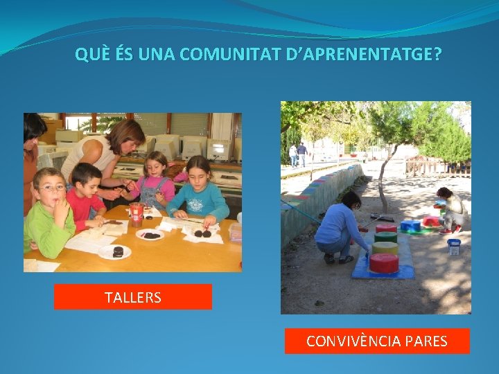 QUÈ ÉS UNA COMUNITAT D’APRENENTATGE? TALLERS CONVIVÈNCIA PARES 