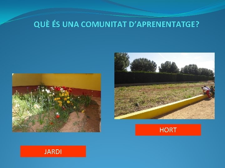 QUÈ ÉS UNA COMUNITAT D’APRENENTATGE? HORT JARDI 