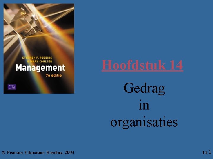 Hoofdstuk 14 Gedrag in organisaties © Pearson Education Benelux, 2003 14 -11 