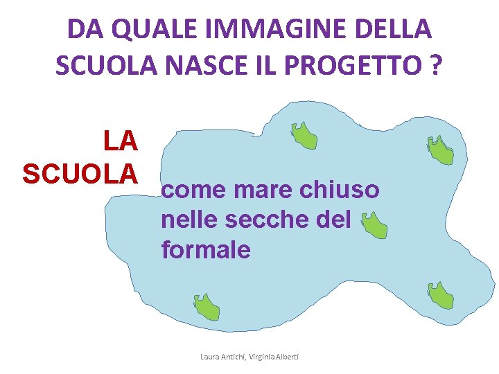 DA QUALE IMMAGINE DELLA SCUOLA NASCE IL PROGETTO ? LA SCUOLA come mare chiuso