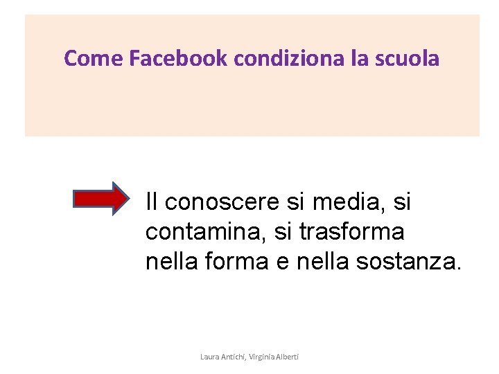 Come Facebook condiziona la scuola Il conoscere si media, si contamina, si trasforma nella