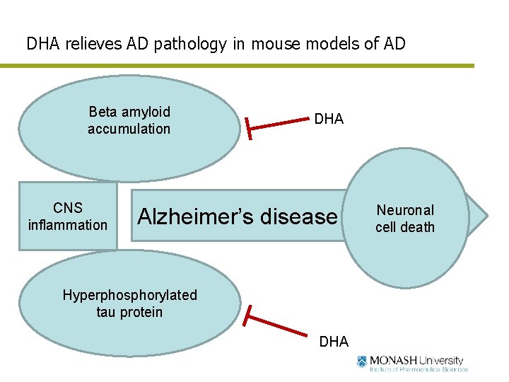 DHA relieves AD pathology in mouse models of AD Beta amyloid accumulation CNS inflammation