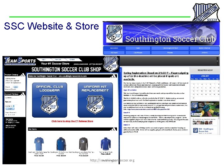 SSC Website & Store http: //southingtonsoccer. org 