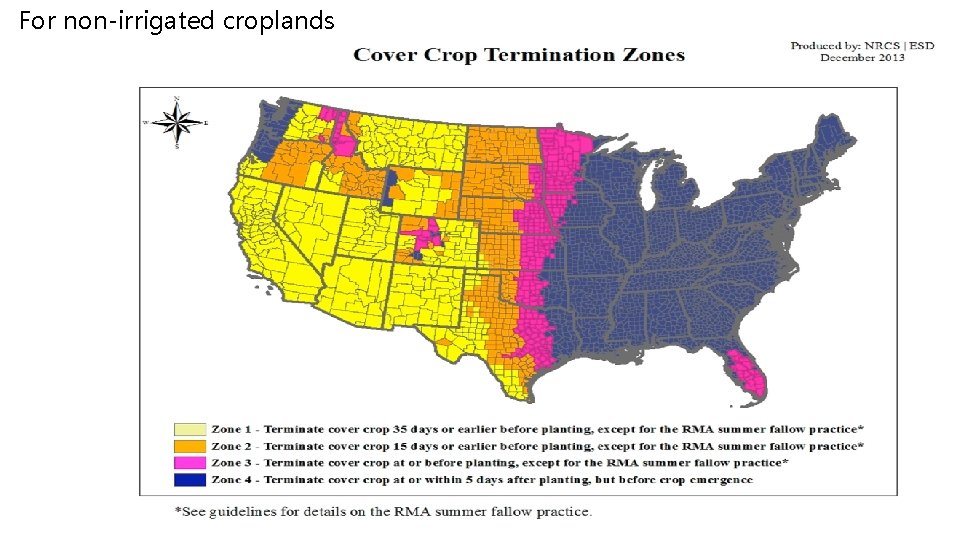For non-irrigated croplands 
