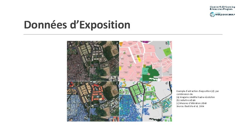 Données d’Exposition Exemple d’extraction d’exposition (d) par combinaison de: (a) imagerie satellite haute-résolution (b)