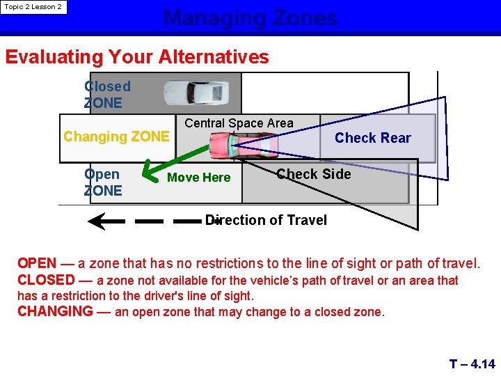 Topic 2 Lesson 2 Managing Zones Evaluating Your Alternatives Closed ZONE Changing ZONE Open