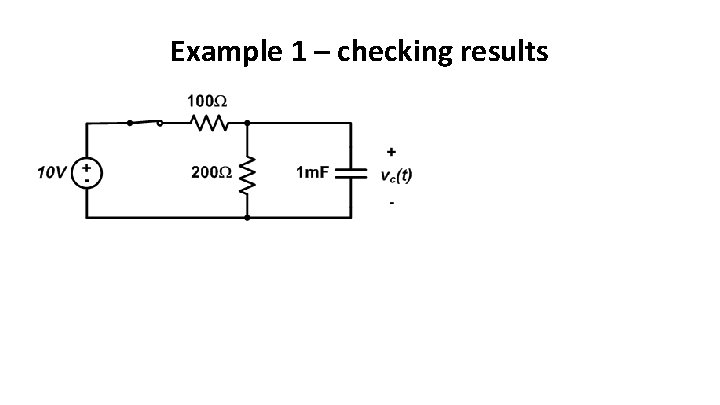 Example 1 – checking results 