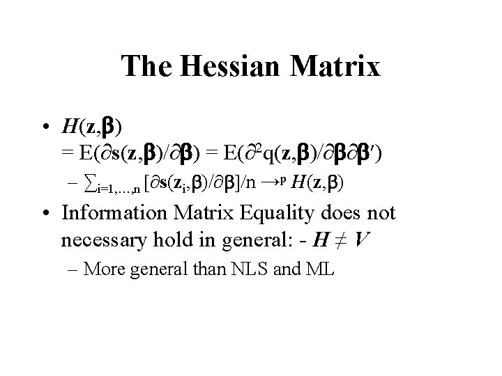Mestimation The Model Min Eqz B I1 Nqzi