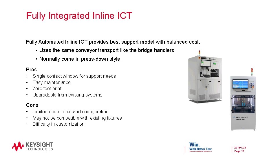 Fully Integrated Inline ICT Fully Automated Inline ICT provides best support model with balanced