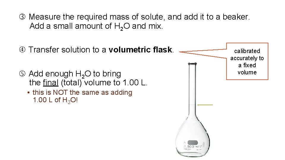  Measure the required mass of solute, and add it to a beaker. Add