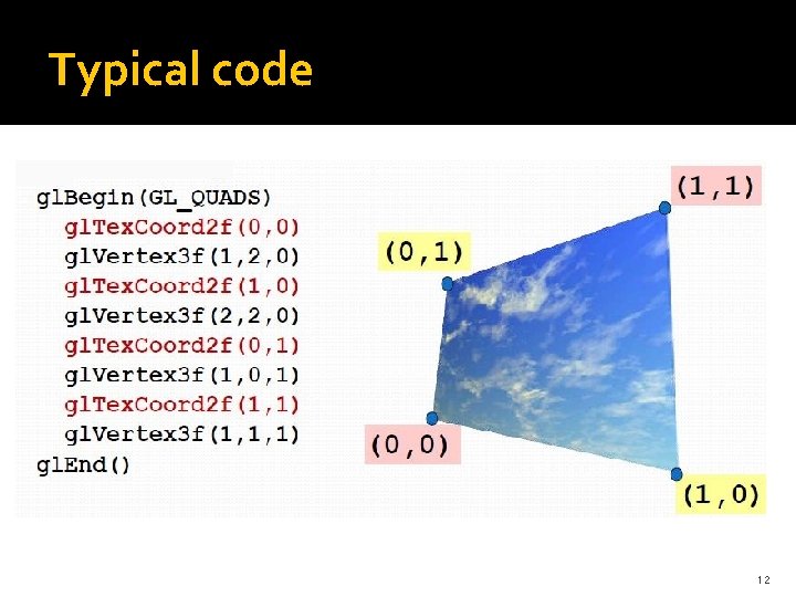 Typical code 12 Typical code 12