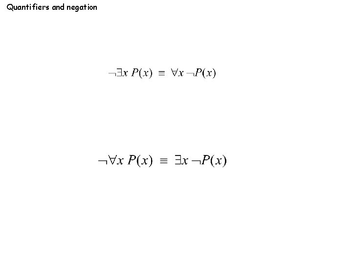 Quantifiers and negation 