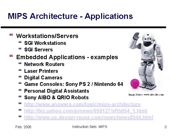 MIPS Architecture - Applications } Workstations/Servers } SGI Workstations } SGI Servers } Embedded