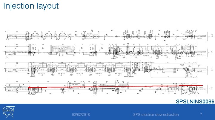 Injection layout SPSLNINS 0086 03/02/2018 SPS electron slow extraction 7 Injection layout SPSLNINS 0086 03/02/2018 SPS electron slow extraction 7