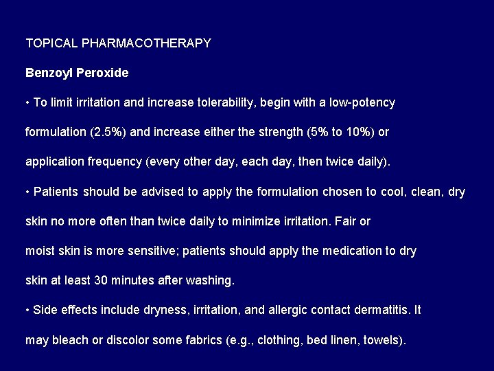 Drugs For Diseases And Disorders Of Skin Acne