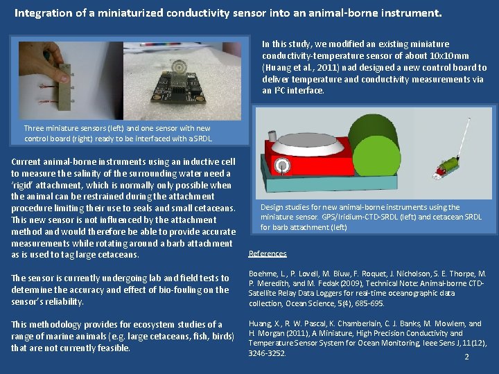 Integration of a miniaturized conductivity sensor into an animal-borne instrument. In this study, we