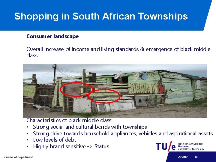 Shopping in South African Townships Consumer landscape Overall increase of income and living standards