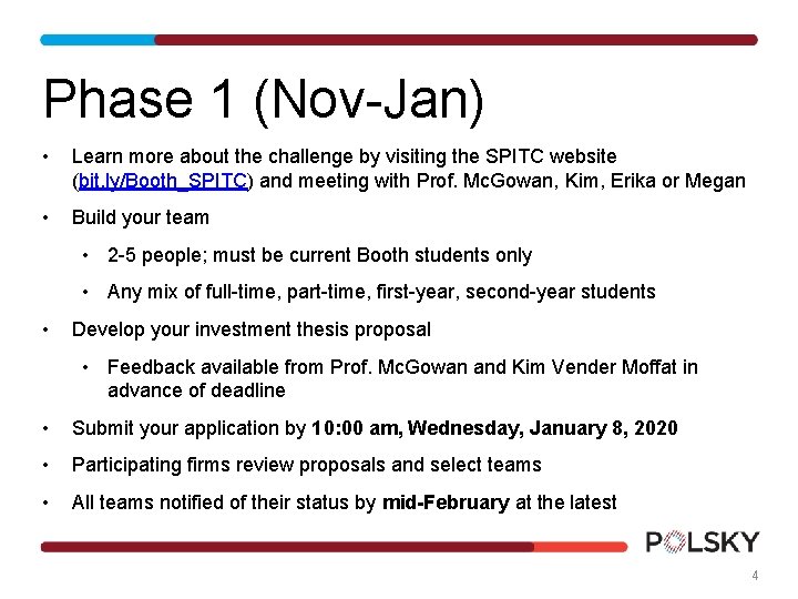 Phase 1 (Nov-Jan) • Learn more about the challenge by visiting the SPITC website Phase 1 (Nov-Jan) • Learn more about the challenge by visiting the SPITC website