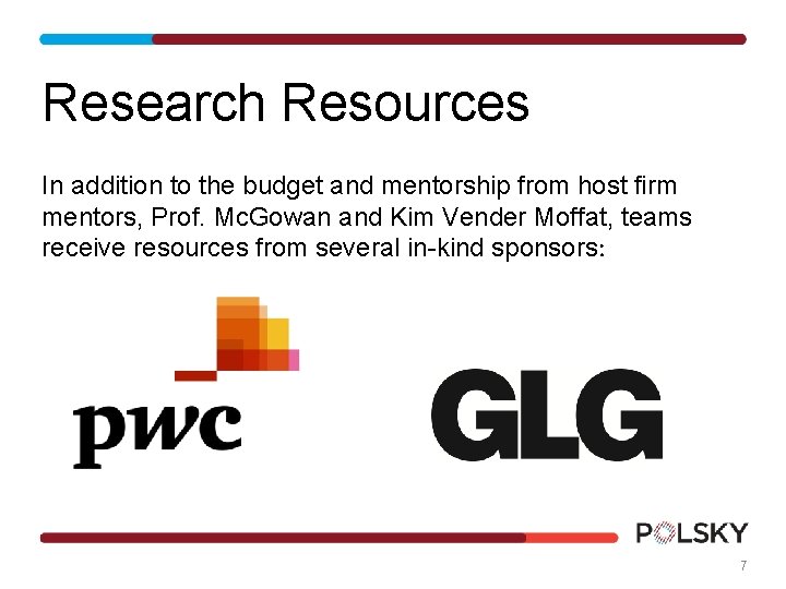 Research Resources In addition to the budget and mentorship from host firm mentors, Prof. Research Resources In addition to the budget and mentorship from host firm mentors, Prof.