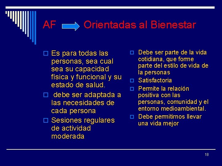 AF Orientadas al Bienestar o Es para todas las personas, sea cual sea su