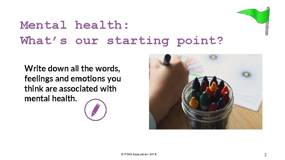 Mental health: What’s our starting point? Write down all the words, feelings and emotions