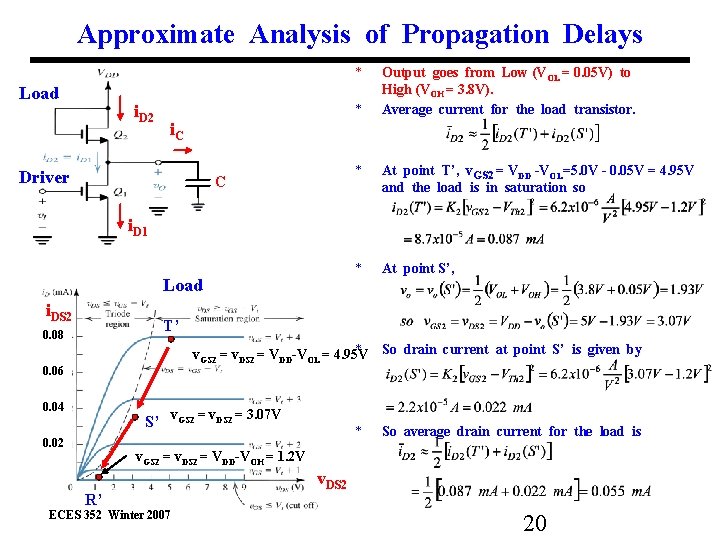 Approximate Analysis of Propagation Delays * Load i. D 2 * Output goes from