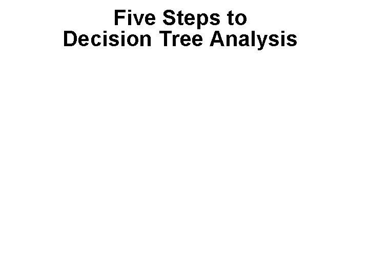 Five Steps to Decision Tree Analysis 