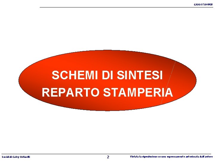 CASO STAMPER SCHEMI DI SINTESI REPARTO STAMPERIA Lucidi di Catry Ostinelli 2 Vietata la