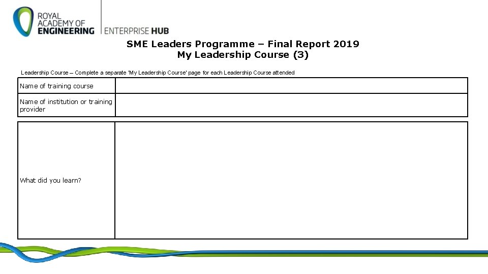 SME Leaders Programme – Final Report 2019 My Leadership Course (3) Leadership Course – SME Leaders Programme – Final Report 2019 My Leadership Course (3) Leadership Course –