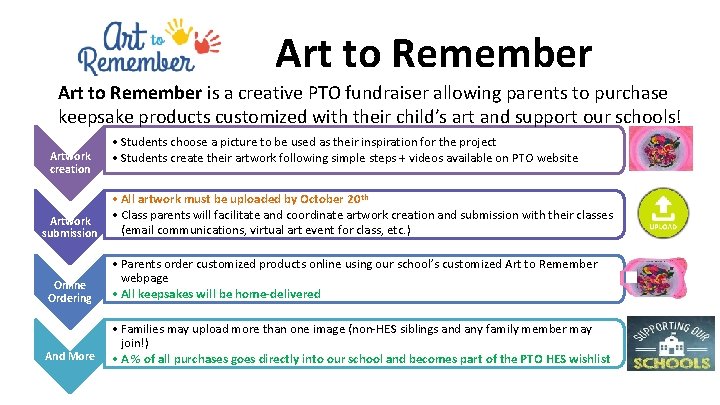 Art to Remember is a creative PTO fundraiser allowing parents to purchase keepsake products Art to Remember is a creative PTO fundraiser allowing parents to purchase keepsake products