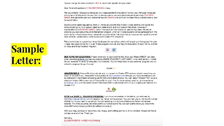 Sample Letter: Sample Letter: