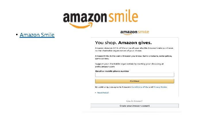 • Amazon Smile • Amazon Smile