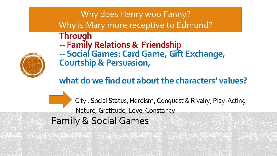 Why does Henry woo Fanny? Why is Mary more receptive to Edmund? Through --